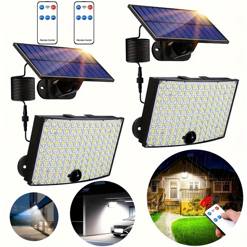 Lámparas solares para exteriores con detector de movimiento, 128