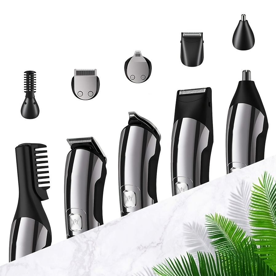 beard trimmer for men hair clippers body mustache nose hair groomer cordless precision trimmer 6 in 1 grooming kit waterproof usb rechargeable details 7