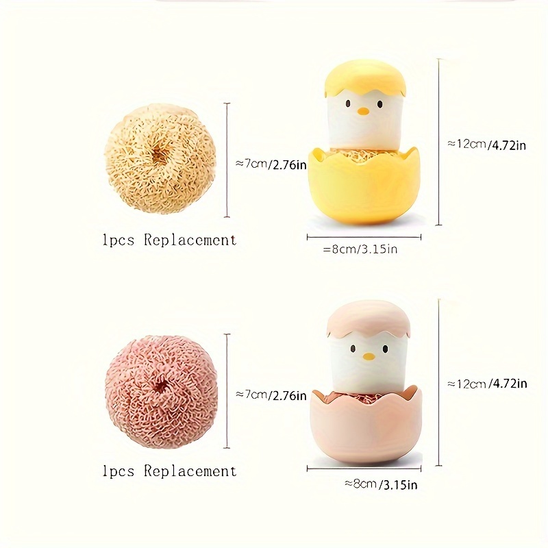 Cute Chick Egg Shape Kitchen Brush, Nano Cleaning Ball, Lightweight And  Cute Portable For Outdoor Pans, Cooking Utensils, Perfect Cleaning Tool -  Temu