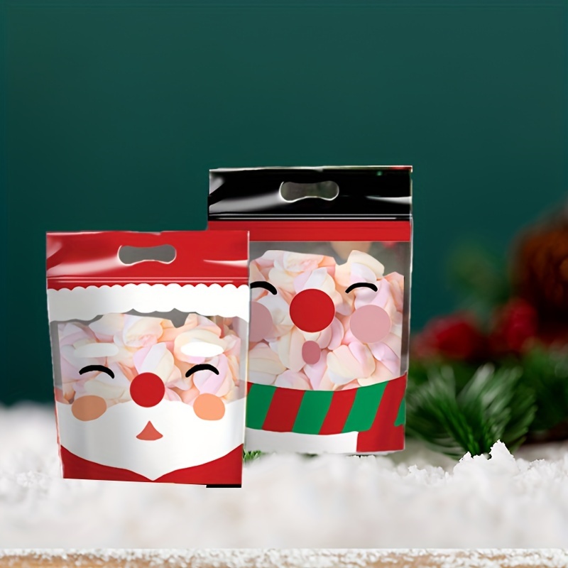 10Pcs Christmas Ziplock Bag Plastic Cartoon Candy Gift Ziplock Packaging Bag  Christmas Tree Elk Cookies Snack Storage Bags - AliExpress