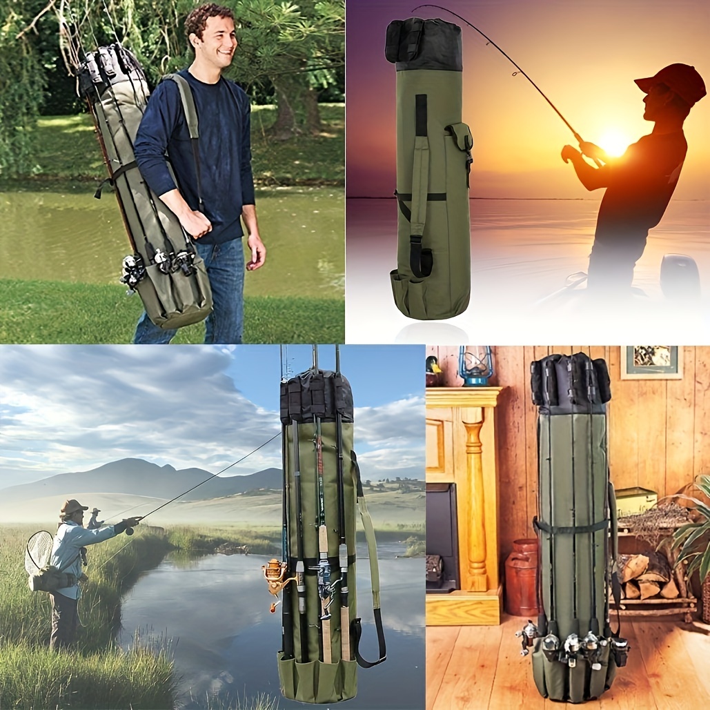 Large Capacity Fishing Rod Case Bag Pole Rod Holder Organizer Gift