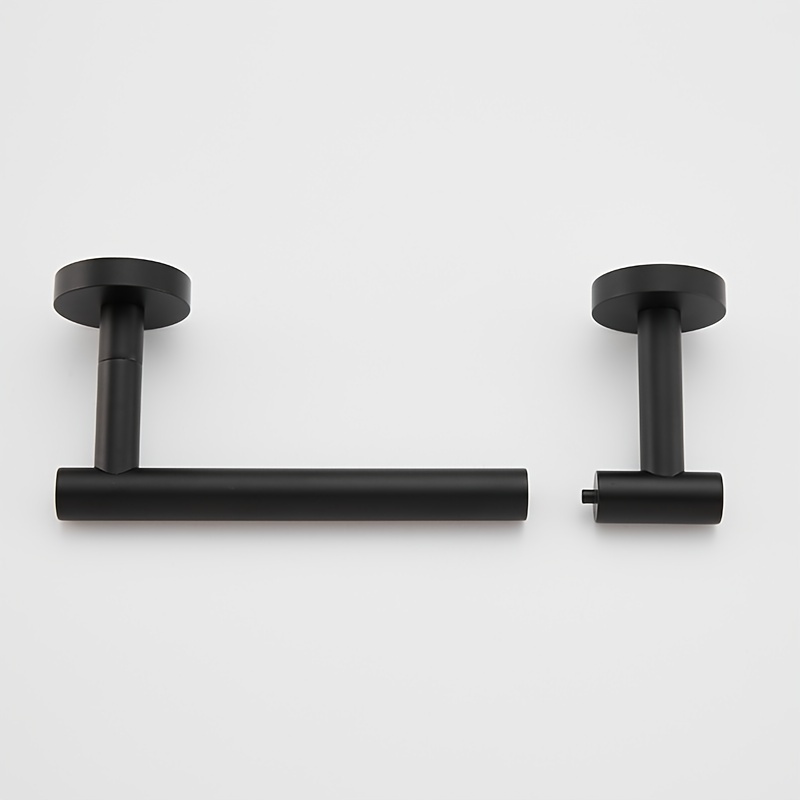 Wall Mount Post Toilet Paper Holder in Matte Black