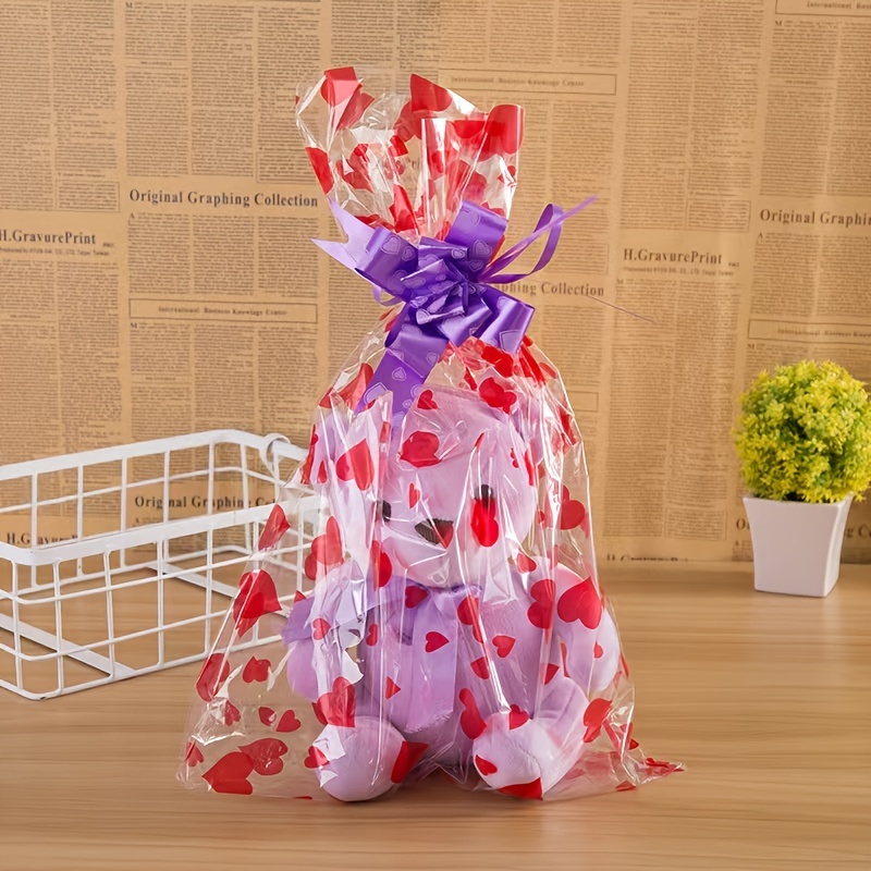 15pcs Clear Cellophane PVC Shrink Bags For Gift Baskets