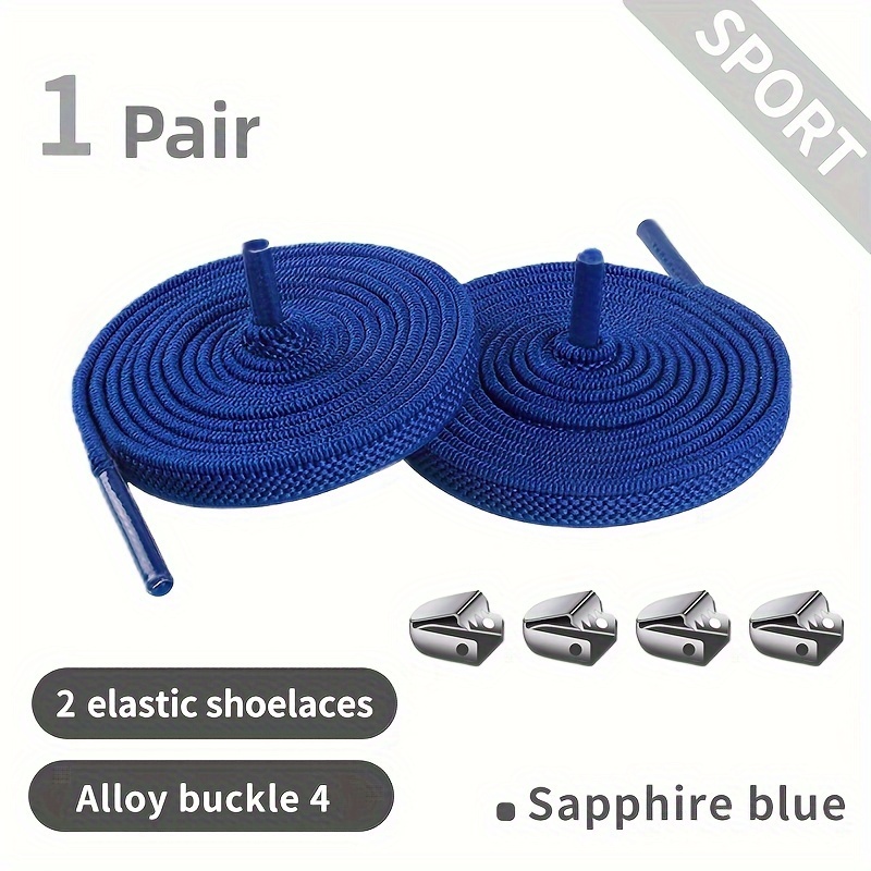 No-Tie Shoelaces  Royal Blue Round Laces