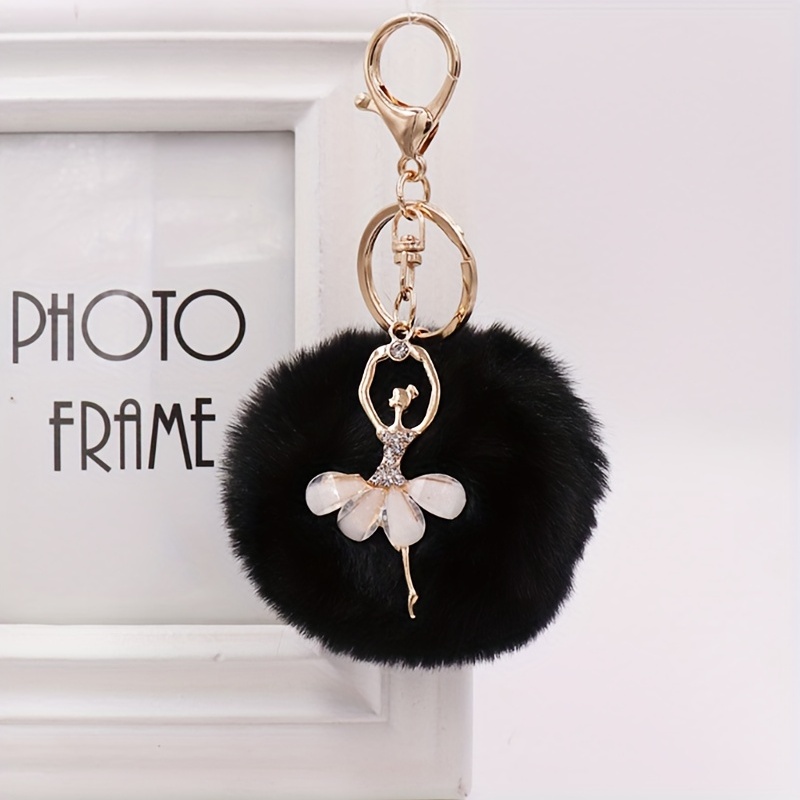 Designer pom pom on sale keychain