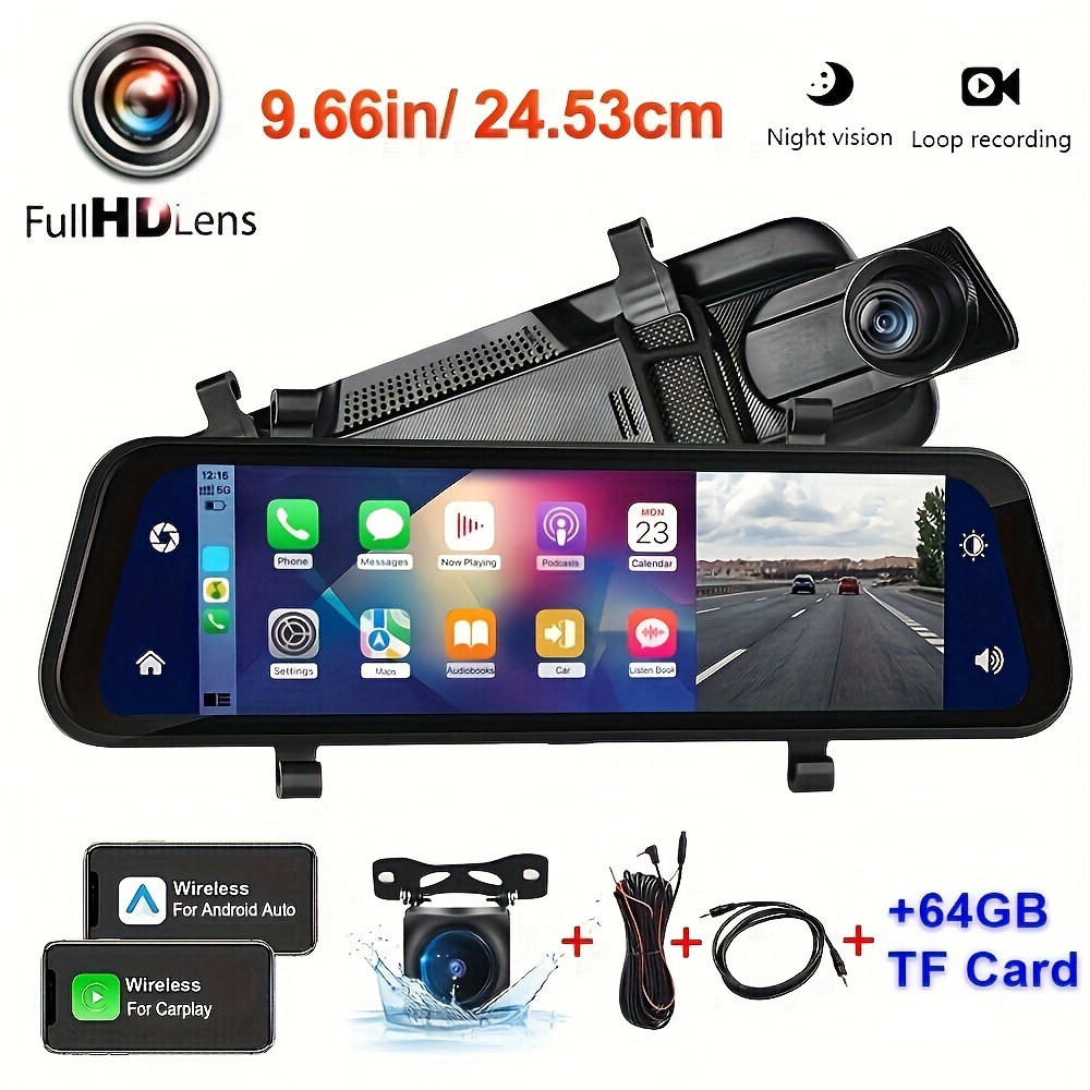 Screen Carplay Portable Car Monitor Car Dvr Recorder Support Rear