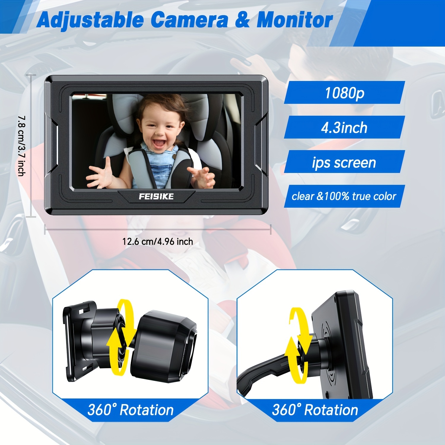 Car Camera Hd With Display Back Seat Baby Car Camera Monitor - Temu