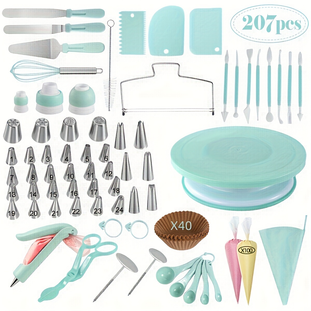 165-piece Set Cake Decorating Supplies Tips Kits Stainless Steel Baking  Supplies Icing Tips With Piping Pastry Bags Baking Tools Accessories 
