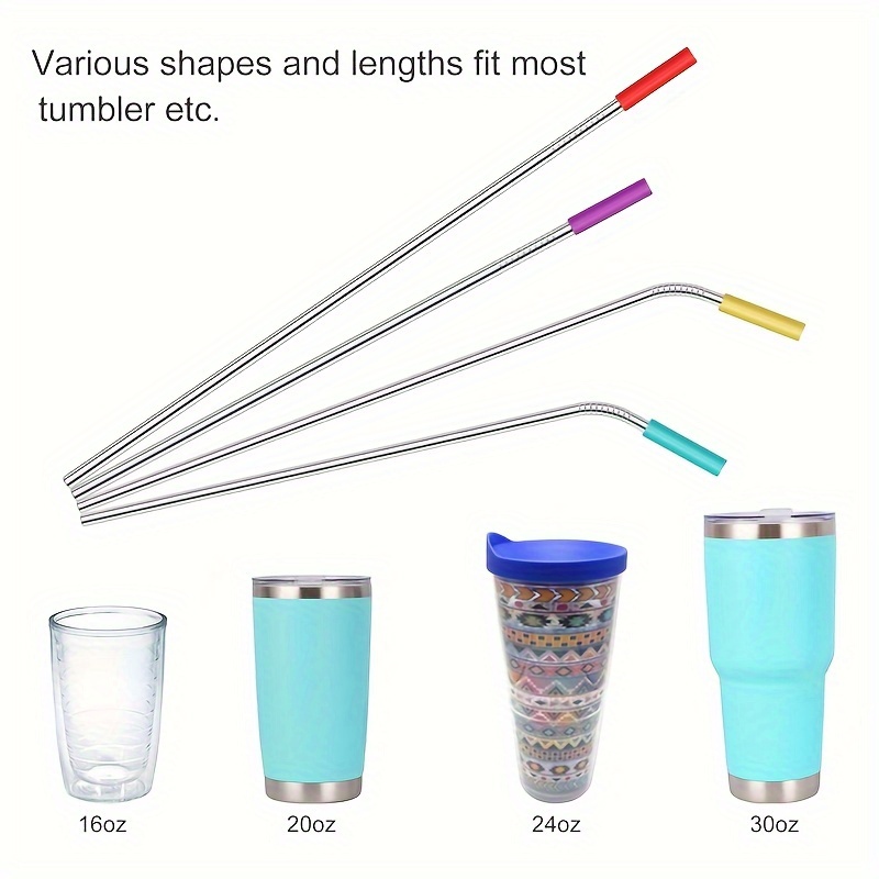 18pcs Silicone Straws Reusable Drinking Straws Set With 5pcs