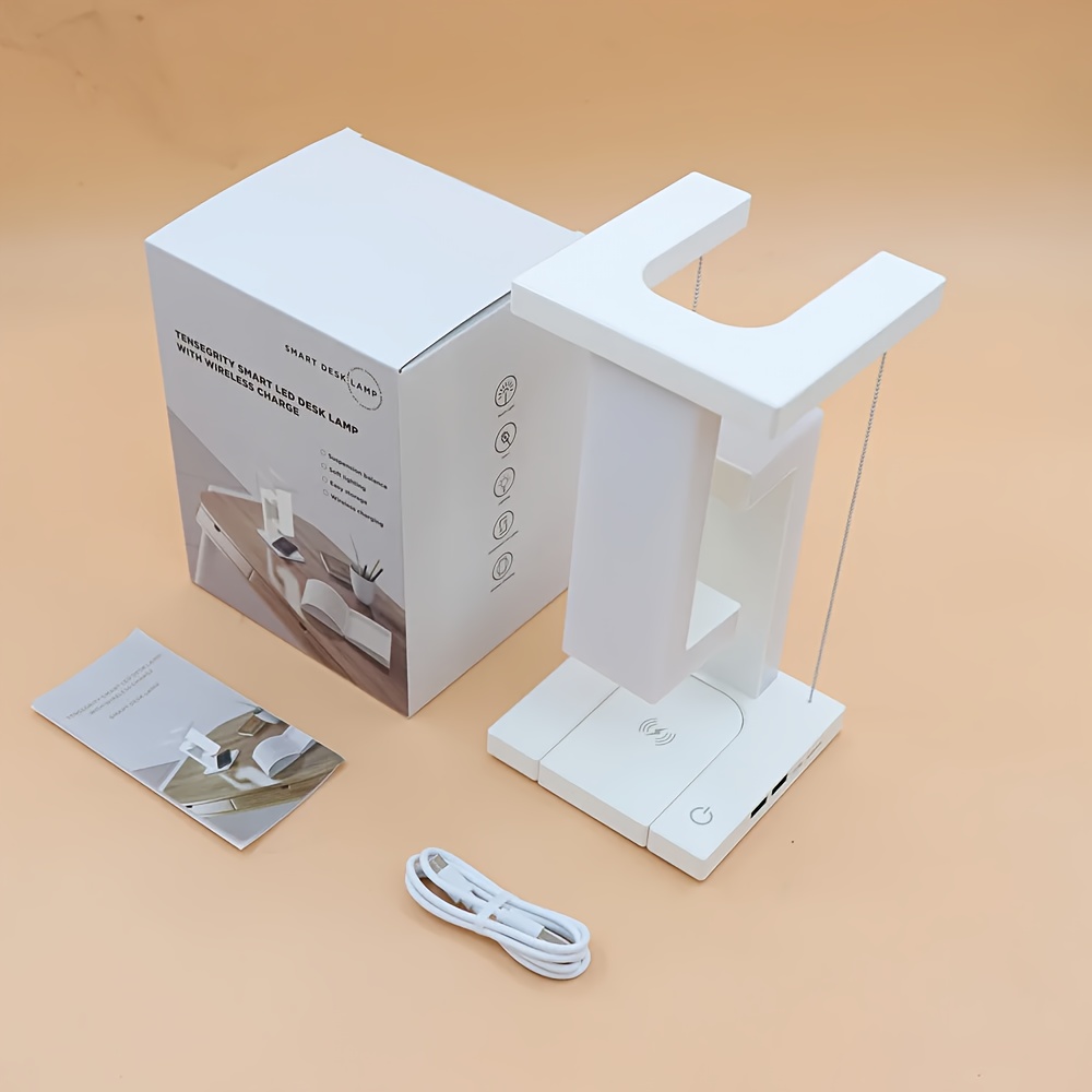 1pc new desk lamp levitating anti gravity mobile phone wireless charging led nightlight table lamp creative design wireless charging table lamp home wireless charging lamp for bedroom study office decor details 2