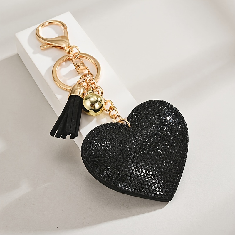 Black Heart Shape Keychain Handbag Pendant Keychain Pendant Bag