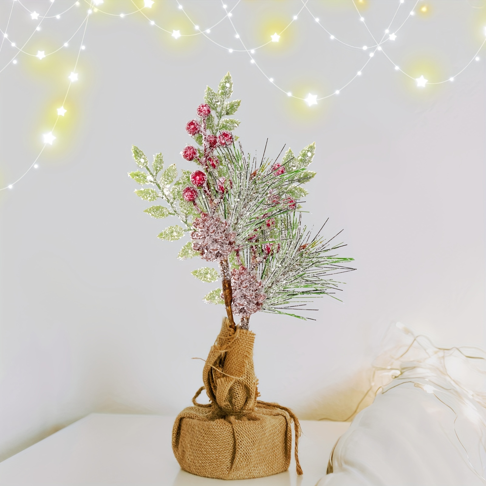 6 Pezzi Pigne di Natale Bacca Ramo di Pino Set Neve Pigne Ciondolo Bianco  Vacanze Invernali Ornamento per Artigianato DIY Decorazioni per casa Albero  di Natale Tag Regalo Articoli per Feste 