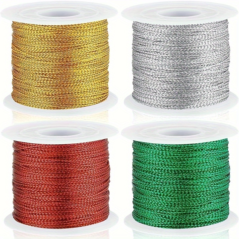 

1 Roll 20m*1mm Golden Rope Twine Ribbon Wedding Packing Cords Rope Diy Handmade Craft String Home Festival Party Decoration, Gift Wrapping Rope