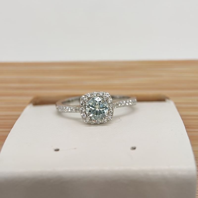 Joomia 2-Karat Ring - 925er Sterlingsilber Mit Moissanit Steinen