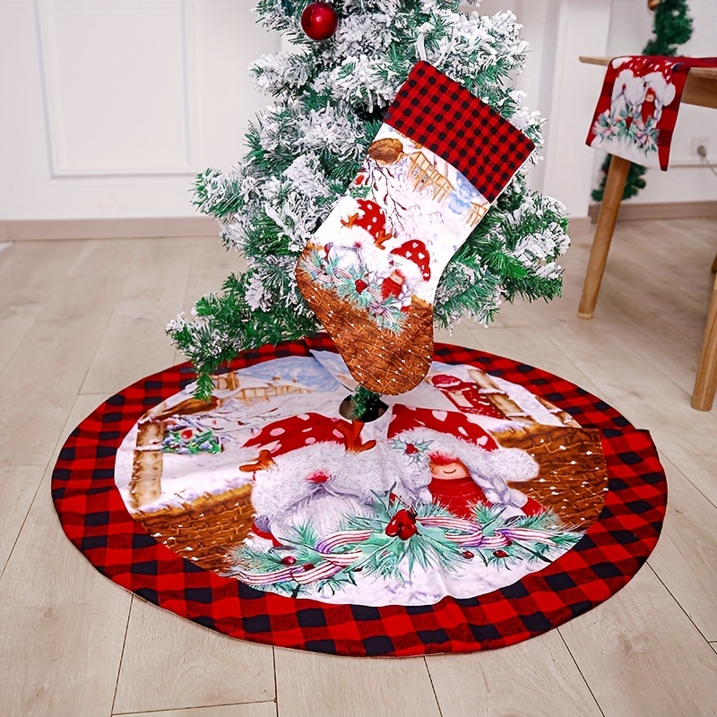 1pc Drapeau Décoratif À Carreaux De Cercle De Noël - Temu Belgium