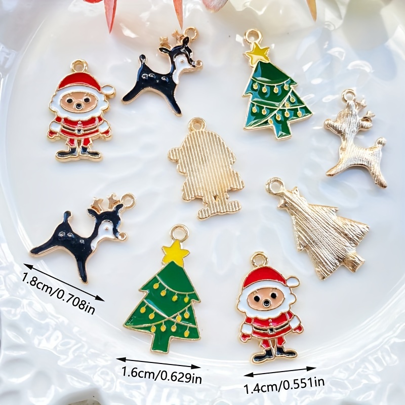 10Pcs Resin Christmas Charms Xmas Santa Claus Elk Tree Bell Pendants for  Jewelry Earrings Making DIY Keychain Accessories - AliExpress