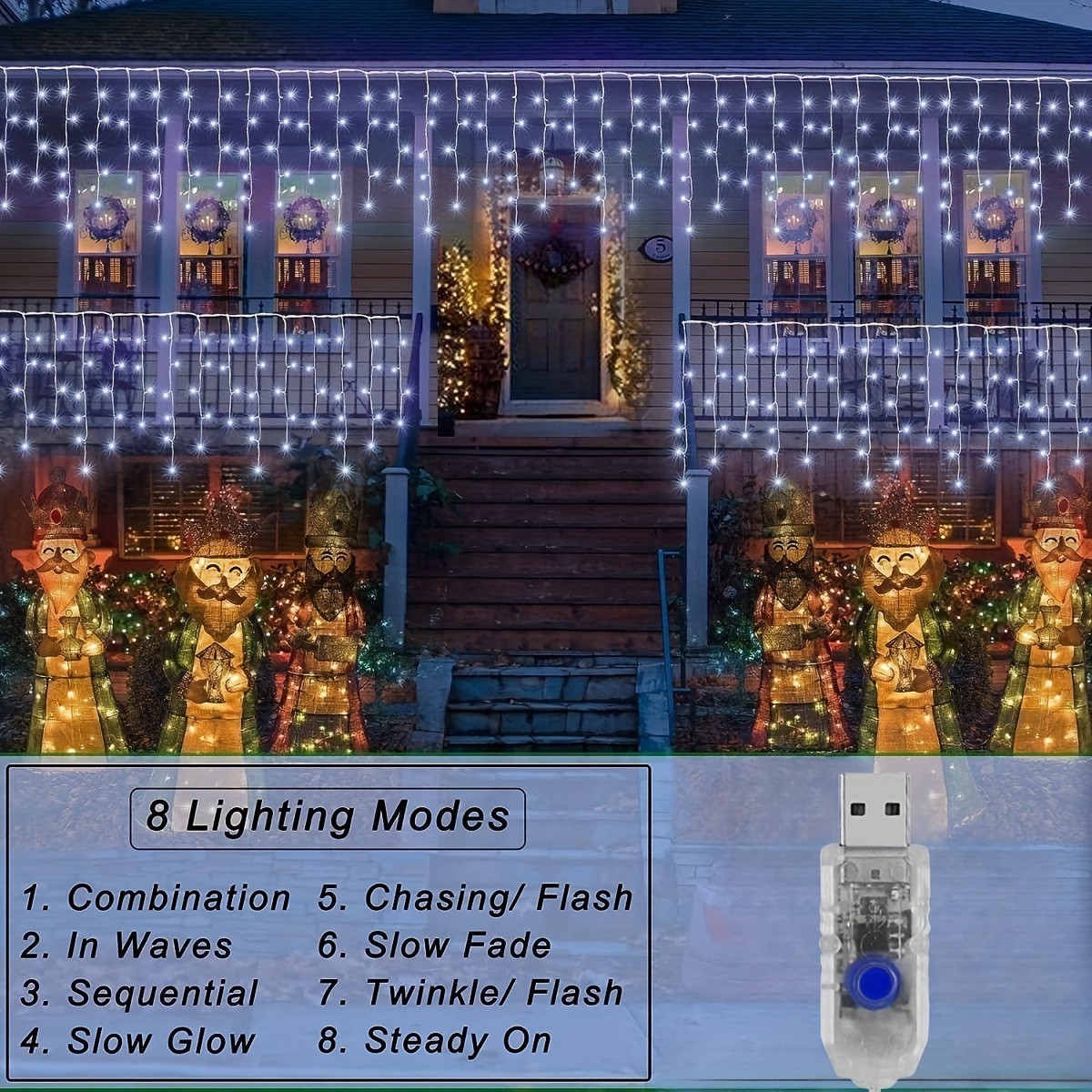 1pc LED Cône De Noël Arbre Lumineux Avec Étoile 80 Lumières - Temu France
