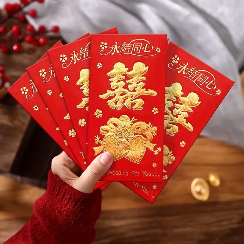 2023 Year Of The Rabbit Red Envelope 6pcs Cartoon Red Envelopes Emboss Foil  Stamping Lucky Money Envelopes