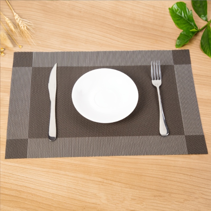 PVC Placemats For Dining Table,Washable Non-Slip Heat Resistant Kitchen Table  Mats,Tableware Decor for Home Table