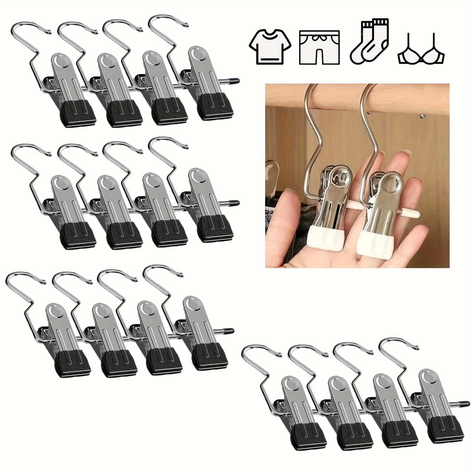 12pcs Space Savers Organizers Hanger Connector Hooks, Hanger Connecting  Hooks Multifunctional Wardrobe Drying Hanger for Plastic Hangers Exhale  Spring