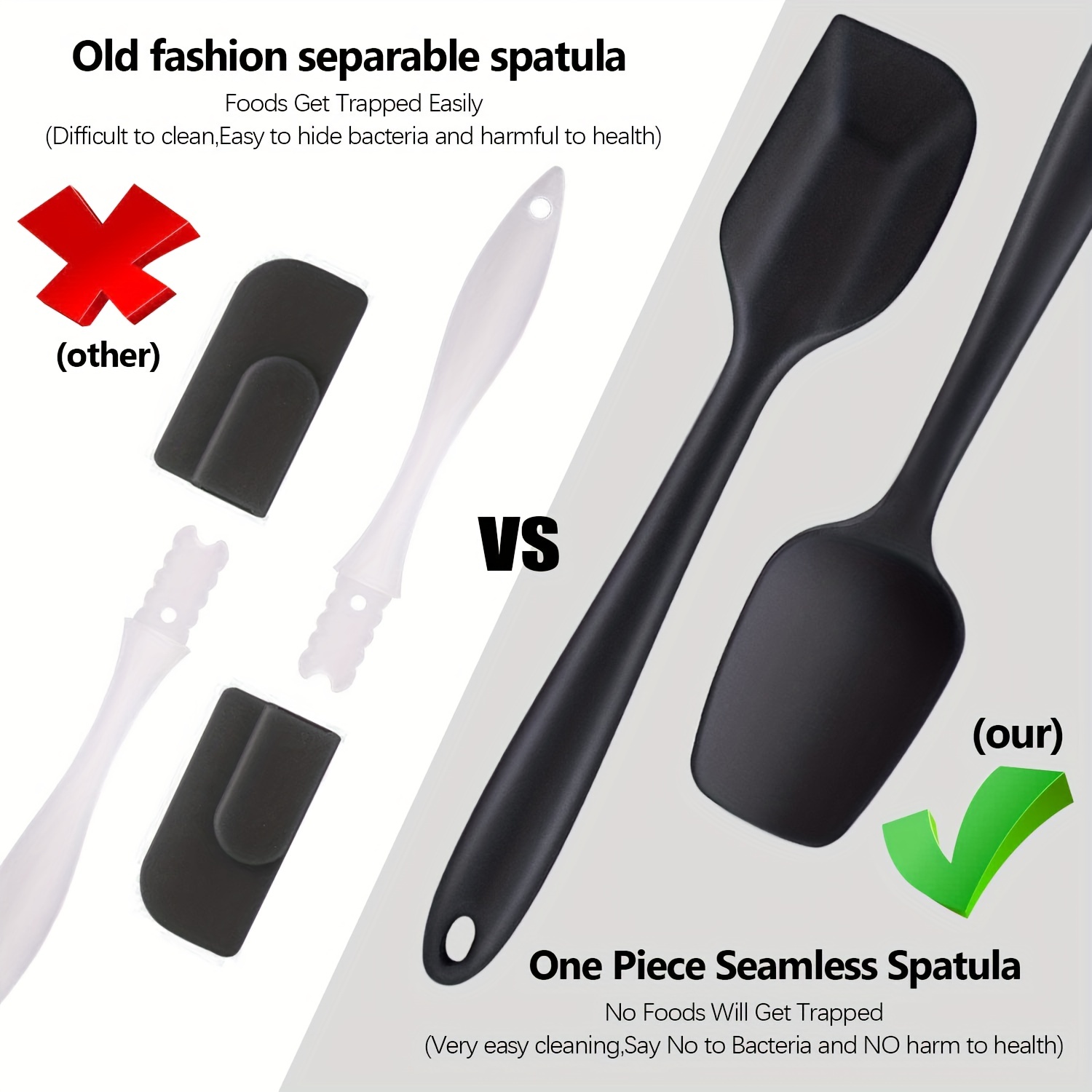 RUBBER SCRAPER VS SPATULA  Spatulas, Silicone spatula, Silicone kitchen