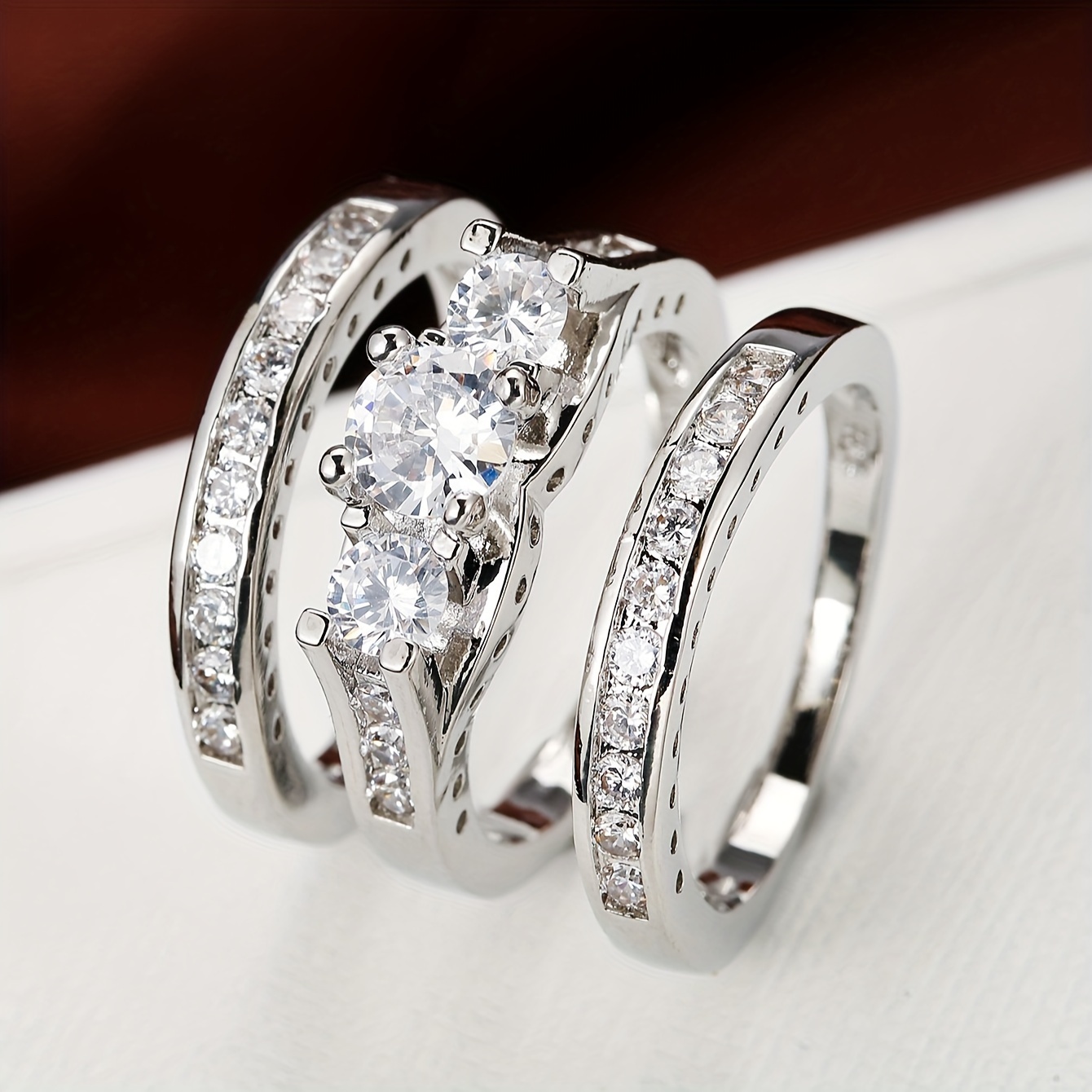 Hip-Hop Ring Set, Trendy Influencer 3pcs Combination Rings