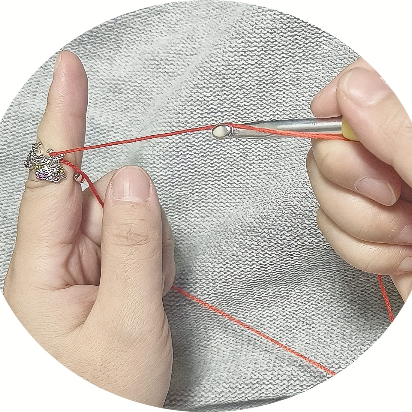 Adjustable Finger Crochet Ring Crochet Knitting - Temu