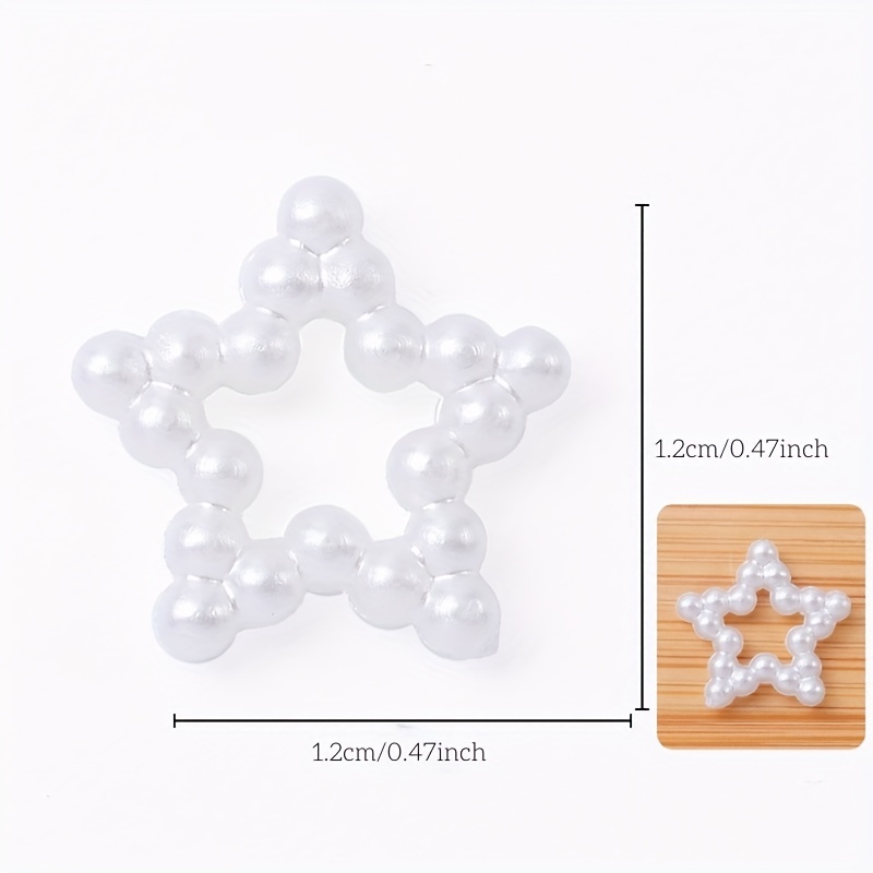 100pcs/pack)15mm White Pearl Resin Snowflake Simulated Plastic