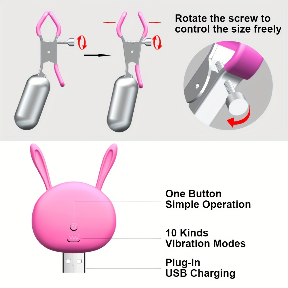 Nipple Toy Clip, Powerful Sucking Stimulation Massager with 10 Vibrator  Rotation Modes, Rechargeable Adult Sex Toys for Female Couples Pleasure