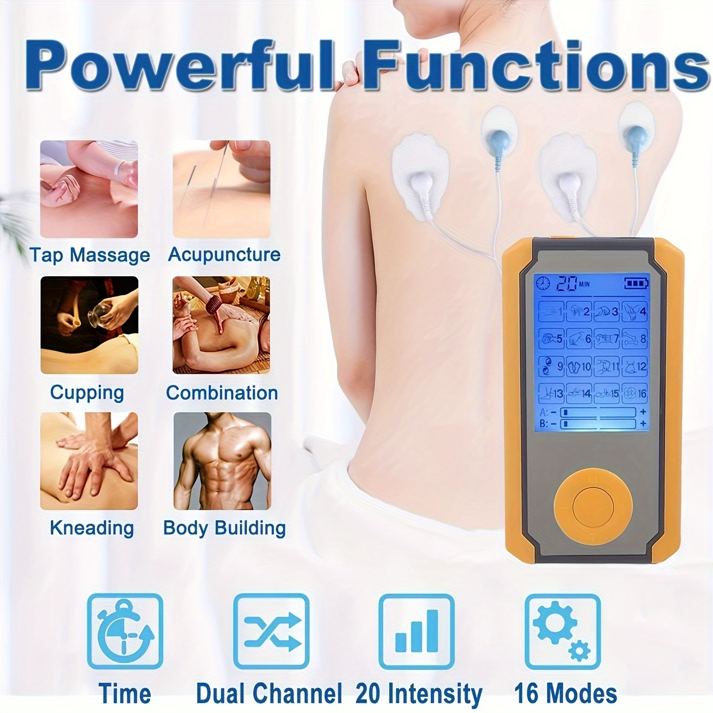 Smart Health 16 Mode Digital Electronic Pulse Massager Muscle