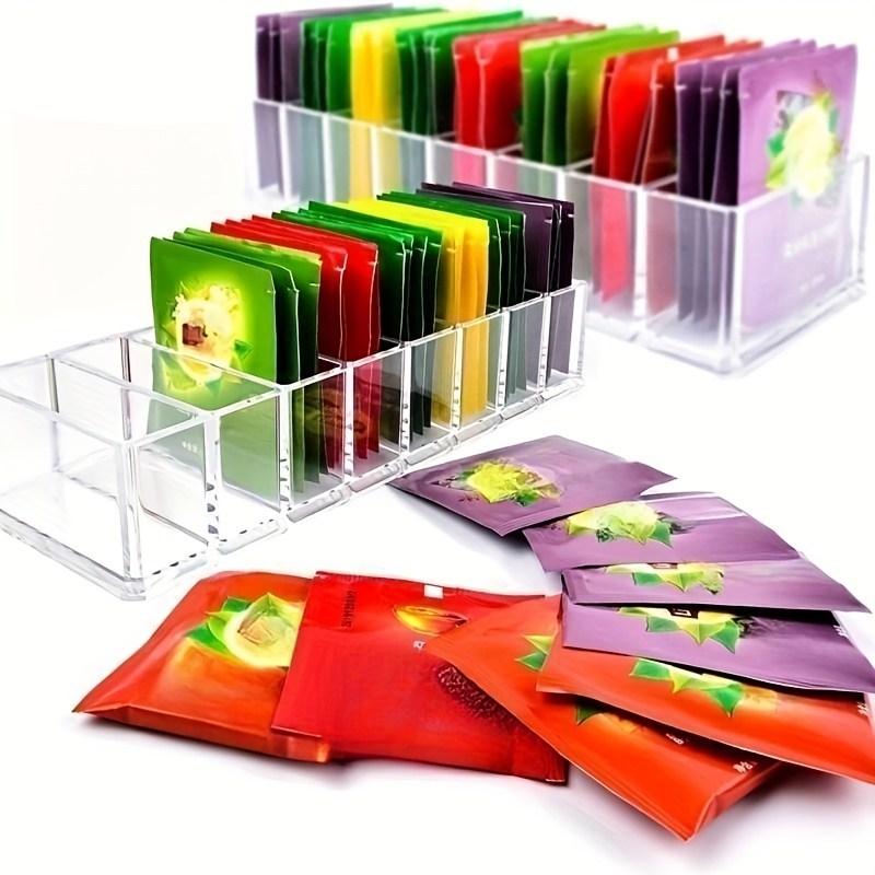 mDesign Caja apilable de plástico para guardar bolsas de té Caja  organizadora de cocina, 2 unidades