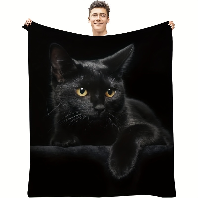 1pc black cat animal blanket flannel throw blanket for   bed couch sofa chairamazons popular animal gift blanket blanket blanket winter nap sofa cover blanket air conditioning blanket sleep cover blanket details 0