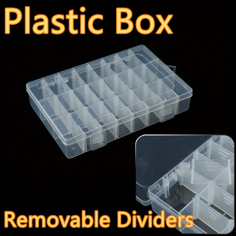 15 Girds Clear Large Plastic Organizer Box With Dividers - Temu