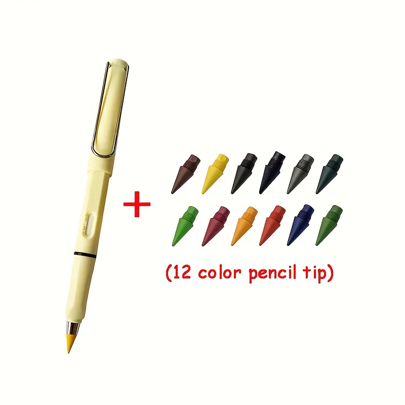 Colored Forever Pencil With Erase And Replacement Colored - Temu