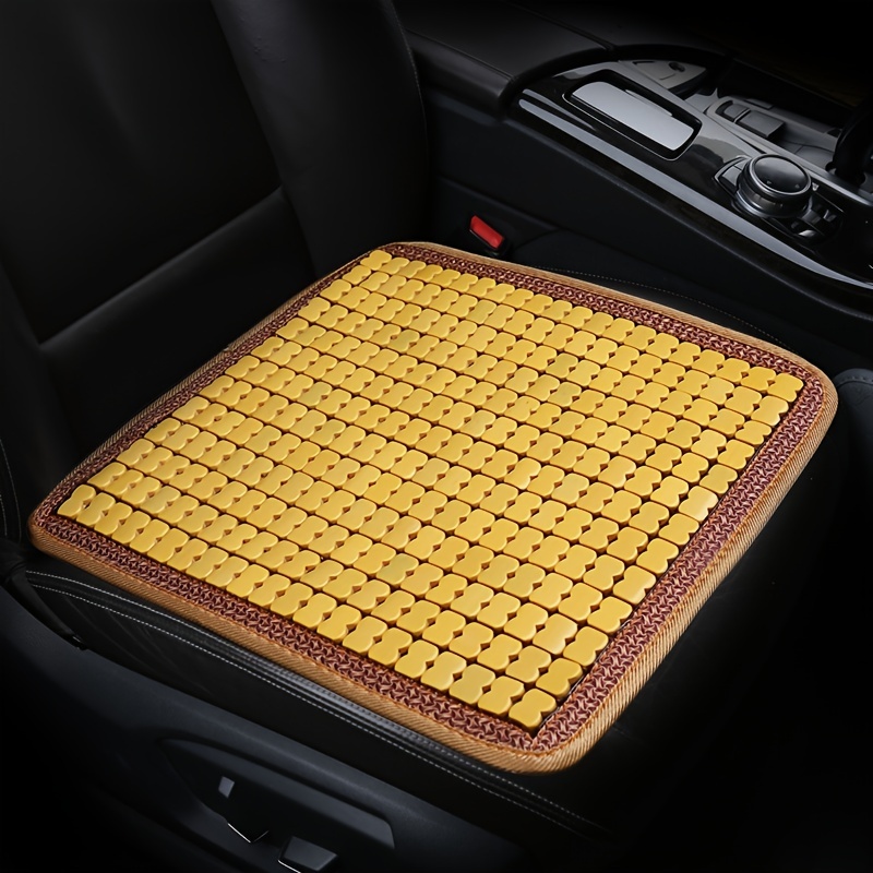 Cojín de bambú para asiento de coche, cojines para silla, cojín de asiento  de verano, esterilla antideslizante transpirable para asiento de coche