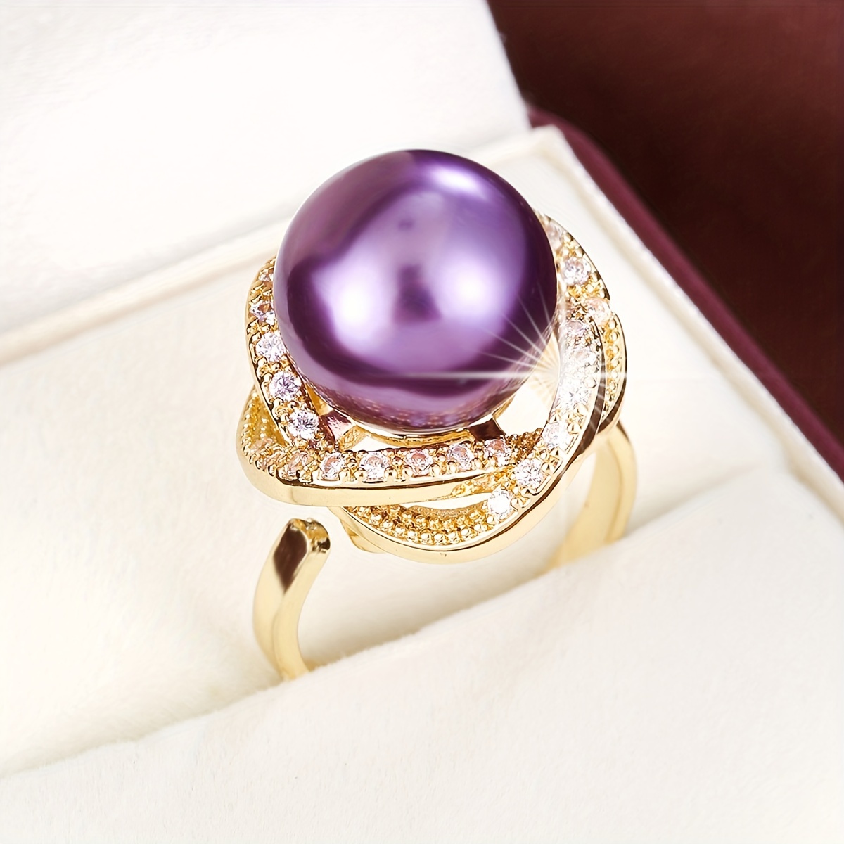 טבעת נחושת מתכווננת אלגנטית עם זירקוניה סינתטית, לבושת לשמש, עיצוב פתוח רב סקסי לנשי, עיצוב פתוח רב סקסי לנשי. עונה