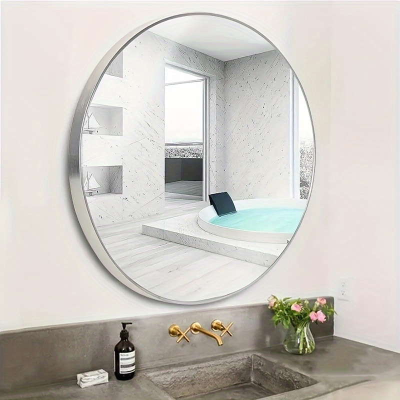 Espejo redondo de pared para tocador, espejo decorativo redondo montado en  la pared, espejo de marco de metal, lo mejor para tocador, baño, baño y