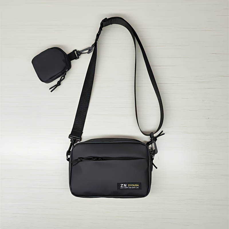1pc Men's Shoulder Bag, Casual Shoulder Bag, Messenger Bag Waterproof  Fabric Backpack, Men's Portable Bag