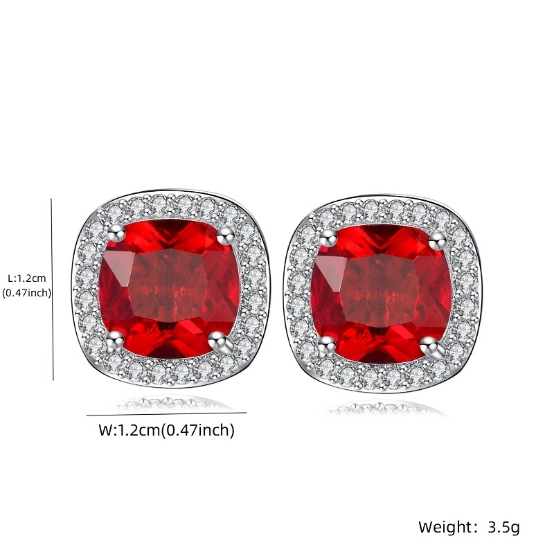 Men's Square Zircon Stud Earrings
