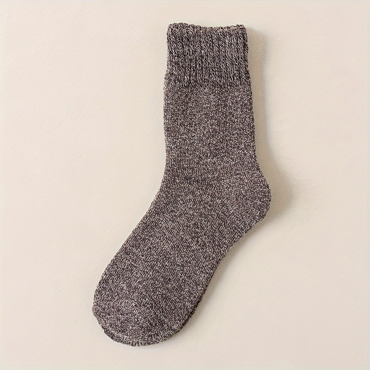 Men's Crew Socks, Winter Thicken Warm Solid Pairs, Autumn