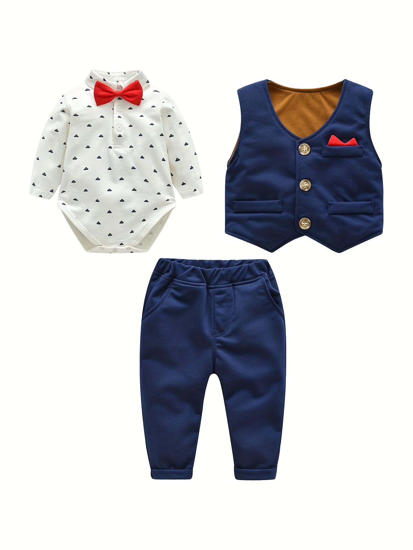 Conjunto De Chaleco Para Bebé Niño - Temu