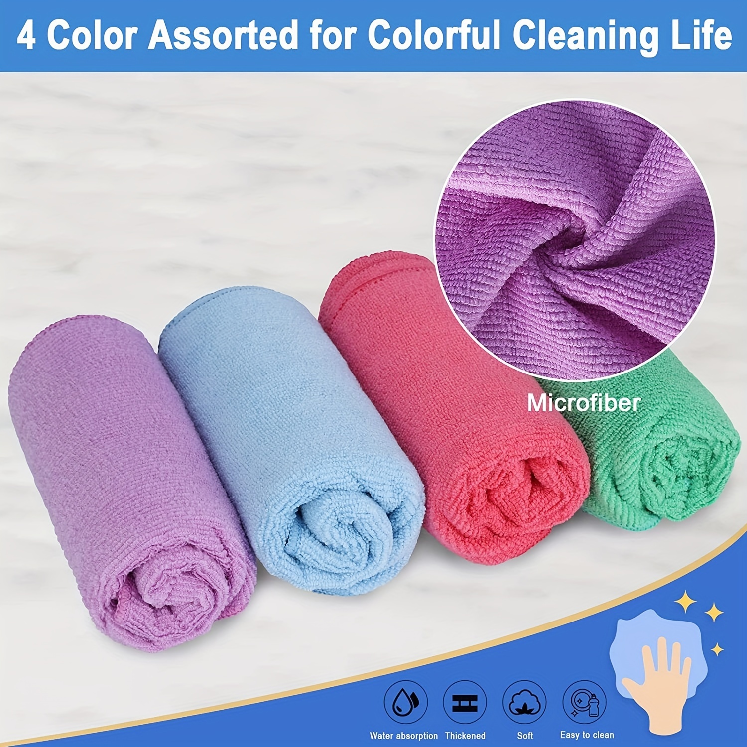 Acheter 12 pièces serviettes de lavage chiffon de nettoyage en microfibre  chiffon à vaisselle réutilisable serviettes de cuisine lavables chiffons de  nettoyage de cuisine fournitures de cuisine ménagères