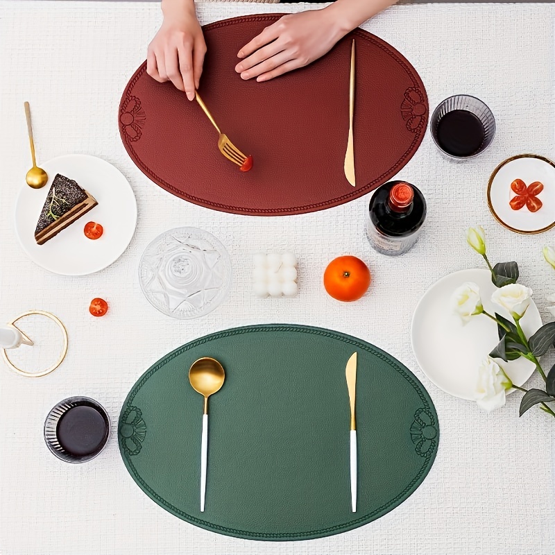 Oval Silicone Placemats Dinner Table Thicken Mats Heat Insulation