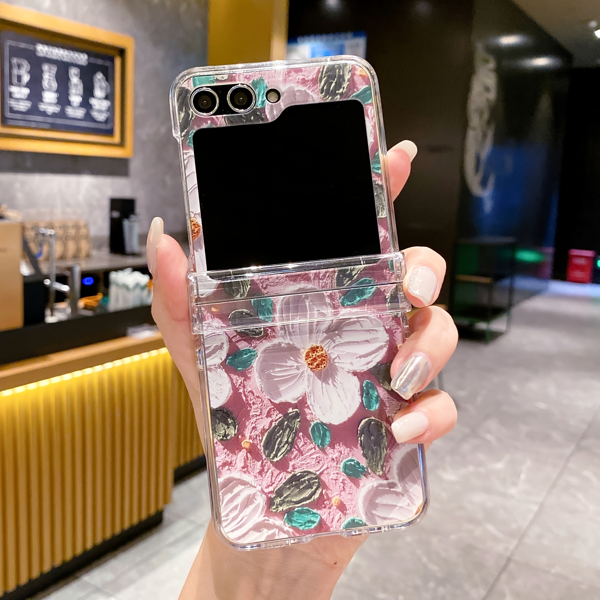 Z Flip 5 Case - Retro Cute Transparent Cover