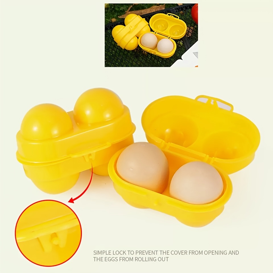 2PCS Portable 6 Eggs Plastic Container Holder Folding Storage Box