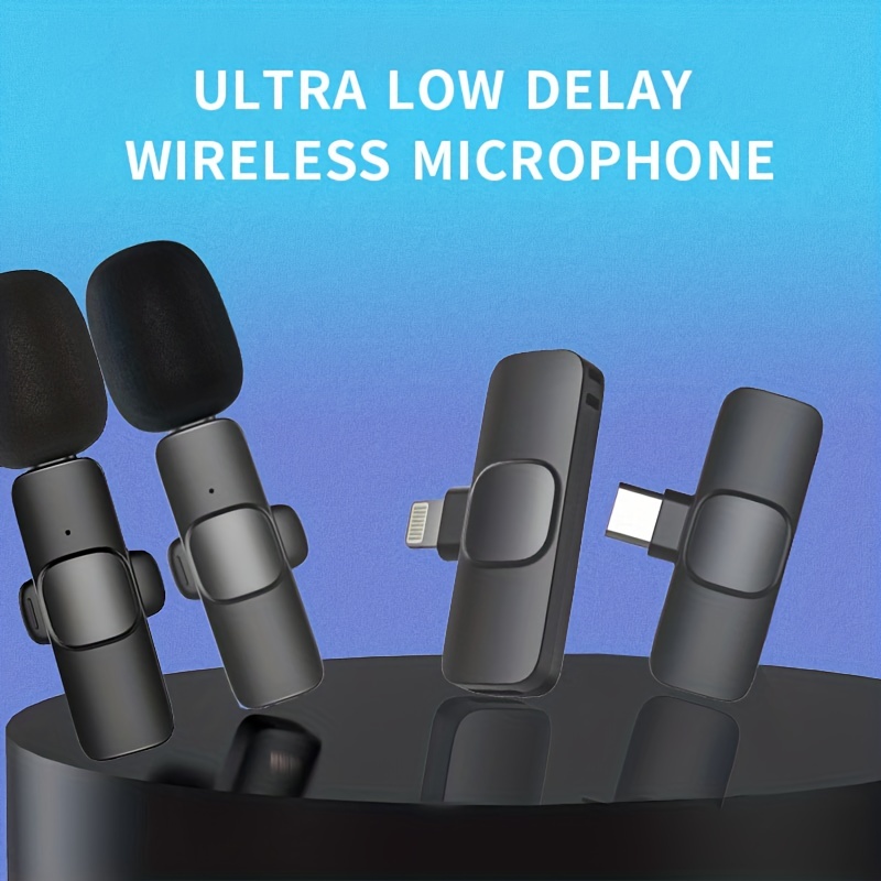 Micrófono Lavalier inalámbrico para iPhone 7 8 X XR XS 11 12 13 14 Max Pro  SE - Micrófono de solapa Plug & Play de 2.4 GHz con clip para grabación de