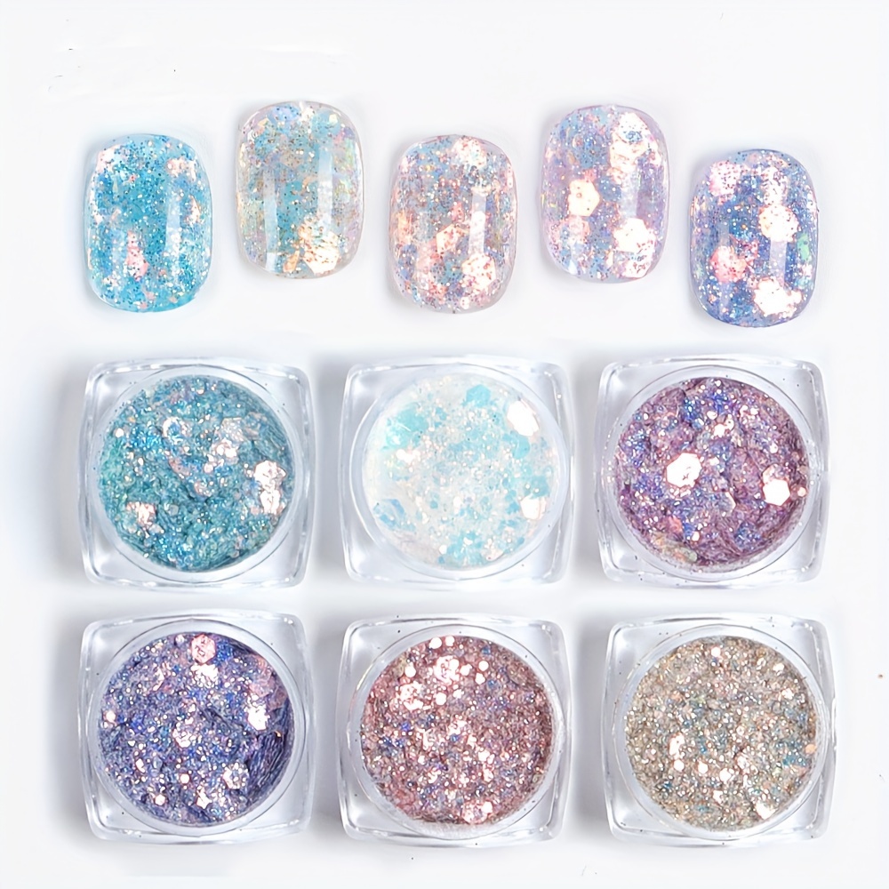 Iridescent Mermaid Sequins For Resin Filler Aurora Glitter - Temu