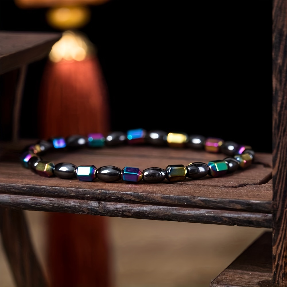 Colorful Magnetic Gallstone Beaded Anklet