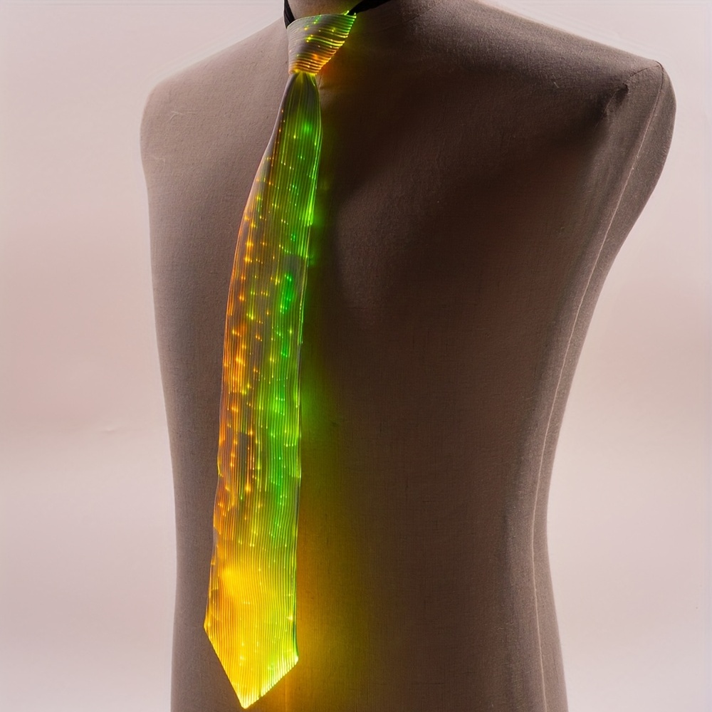 7 Color Lights Led Light Neck Tie Rechargeable Flash Necktie - Temu