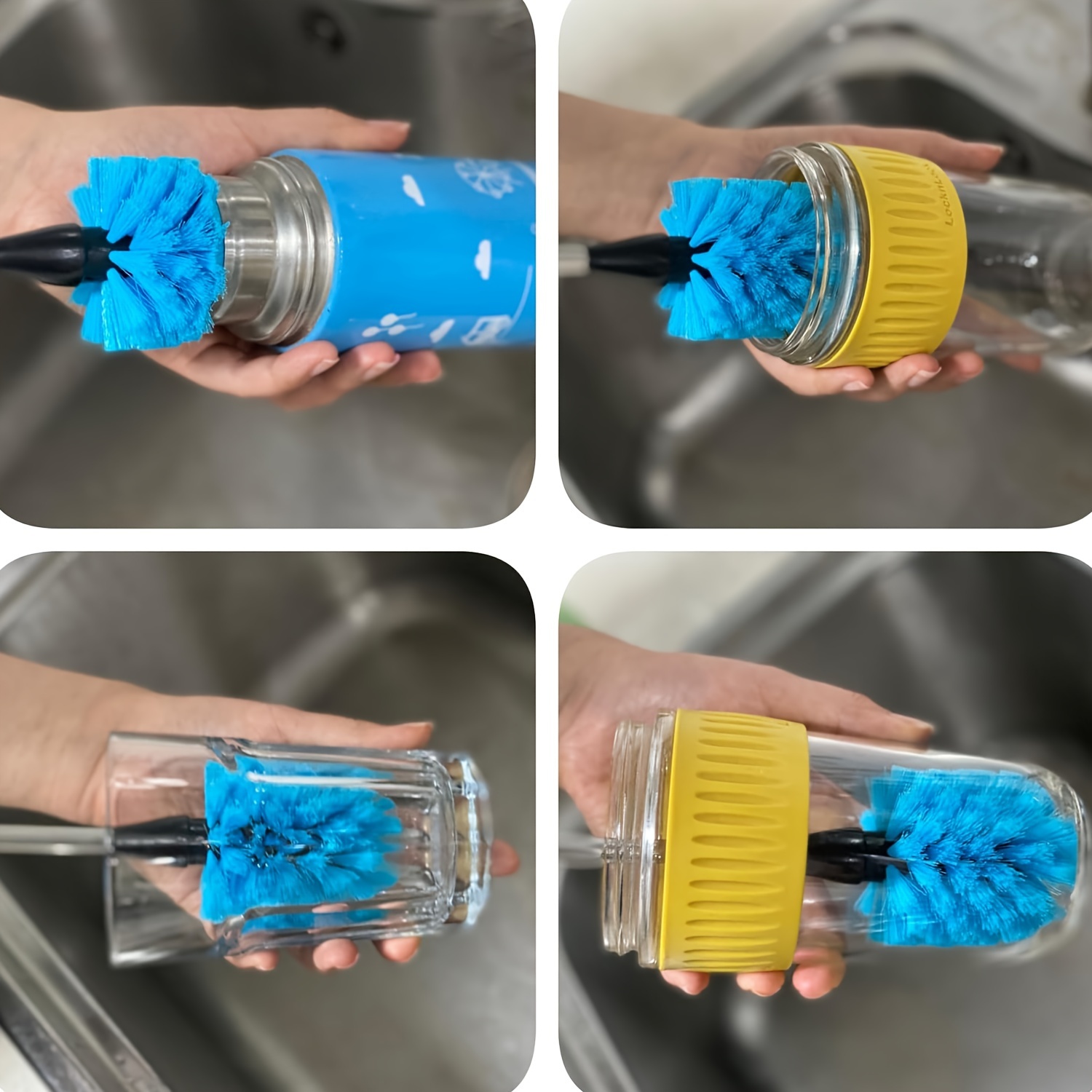 3-in-1 Water Bottle And Straw Brush Set, Long Handle Water Cup Scrubbing  Cleaning Brushes - Temu